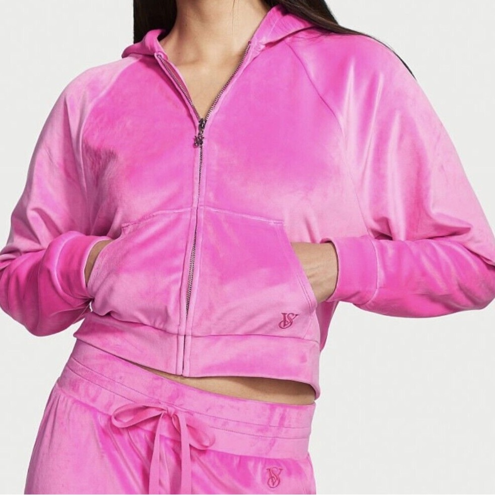 Pink Velour Hoodie and Joggers Set